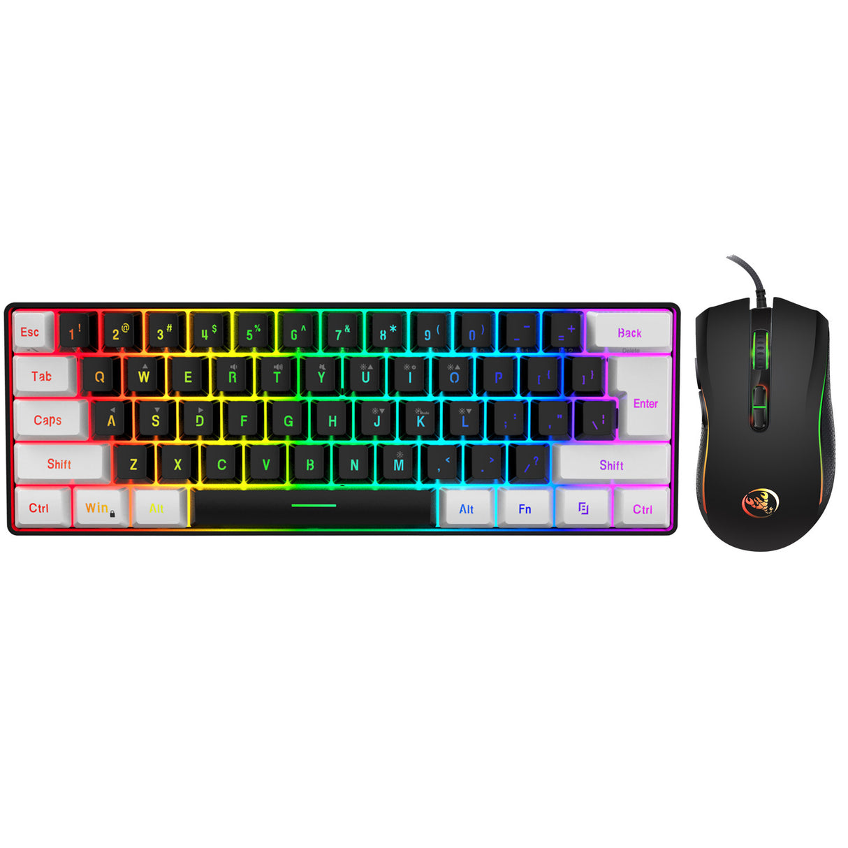 Mini 61 Key RGB Keyboard and Mouse Set Type-C Keyline Separate Connection Gaming Keyboard and Mouse - V.I.P Digital Presence