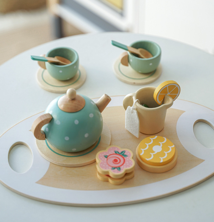 Children's Home Afternoon Tea Desserts Cake Sales Teapot Cups Tea Set Wooden Christmas Toys Gifts - V.I.P Digital Presence