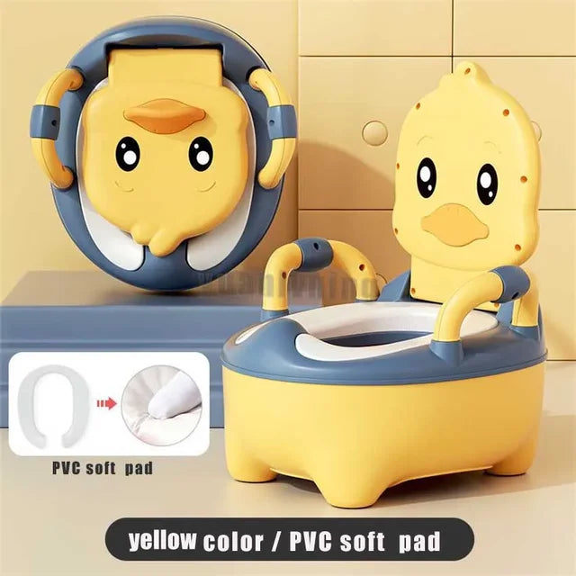 Children's Pot 1-6 Years Old Upgraded Cute Duck Baby Toilet Seat Baby Potty Portable Stool Boys & Girls Safe Trainer Seat WC