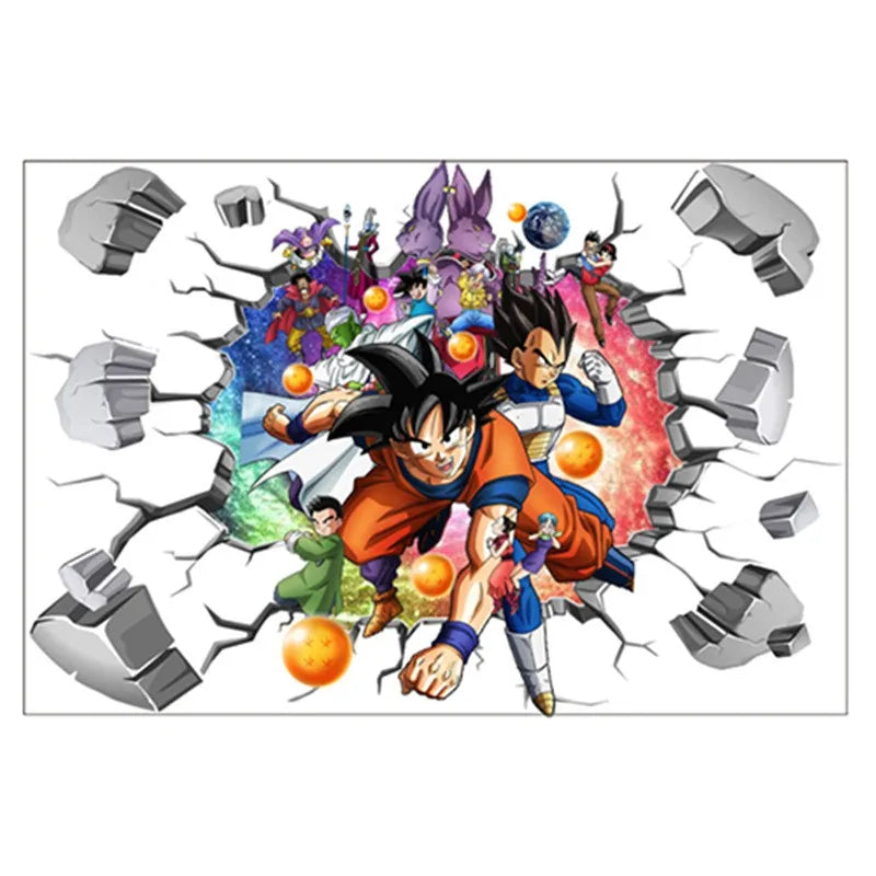 Riman Dragon Ball 3D Wall Sticker Corridor Layout Decorative Sticker Super Saiyan Cartoon DIYSticker Son Goku Children's ToyGift - V.I.P Digital Presence