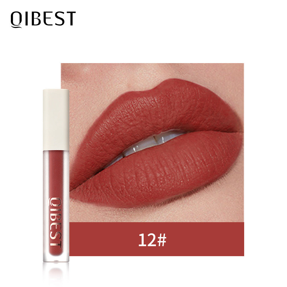 QIBEST Silky Lip Glaze Non-Stick Cup Does Not Fade Lip Gloss Makeup Color Liquid Lipstick Matte Moisturizing Lip Gloss - V.I.P Digital Presence