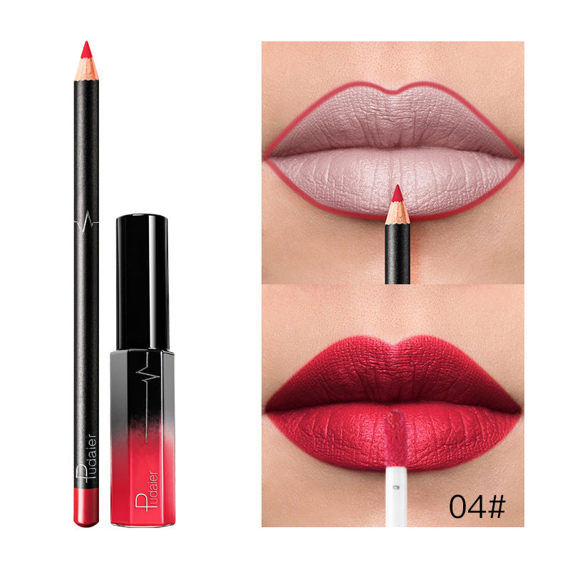 Pudaier 36 Color Matte Lip Gloss Lip Liner Matte Matte Lip Glaze Lipstick Pencil - V.I.P Digital Presence