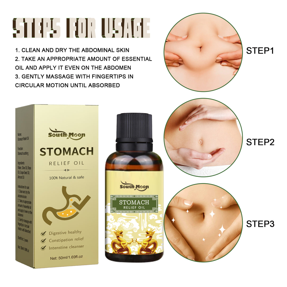 Stomach Relief Oil, Clear Stool Relieve Gastrointestinal Discomfort Massage Treatment Firming And Slimming Oil - V.I.P Digital Presence