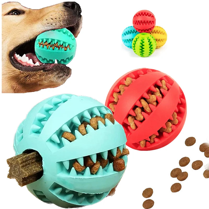 Dog Toy Ball Interactive Rubber Balls Puppy Chewing Toys Pet Tooth Cleaning Ball Cats Pets Food Treat Feeder Silicone Balls Toy - V.I.P Digital Presence