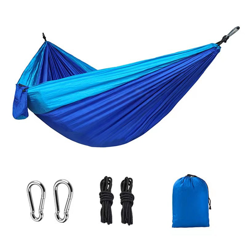 Light double nylon camping hammock with straps. Great for trips, beach, yard & garden. - V.I.P Digital Presence