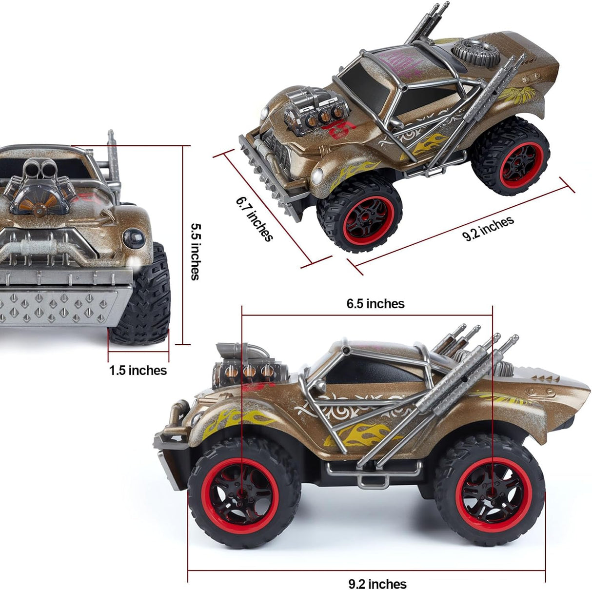 Wasteland Style 1:14 Scale 2.4GHz Model Racing Remote Control Car Hobby Electric RC Car Toys for Boys and Adults (Golden) - V.I.P Digital Presence