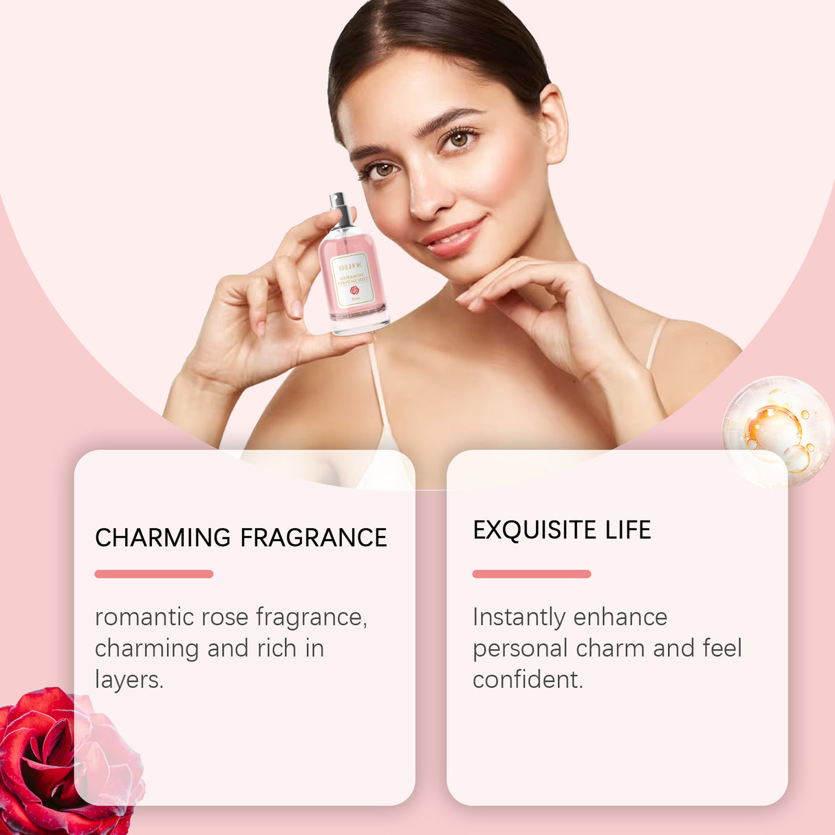 Rose Body Hair Eau De Parfum Spray Fresh And Elegant With Fragrance And Charm Perfume Spray - V.I.P Digital Presence