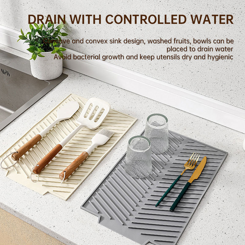 Dishes drain pad insulation pad can be cut kitchen wash countertop drain dishes sink stove water control silicone mat - V.I.P Digital Presence