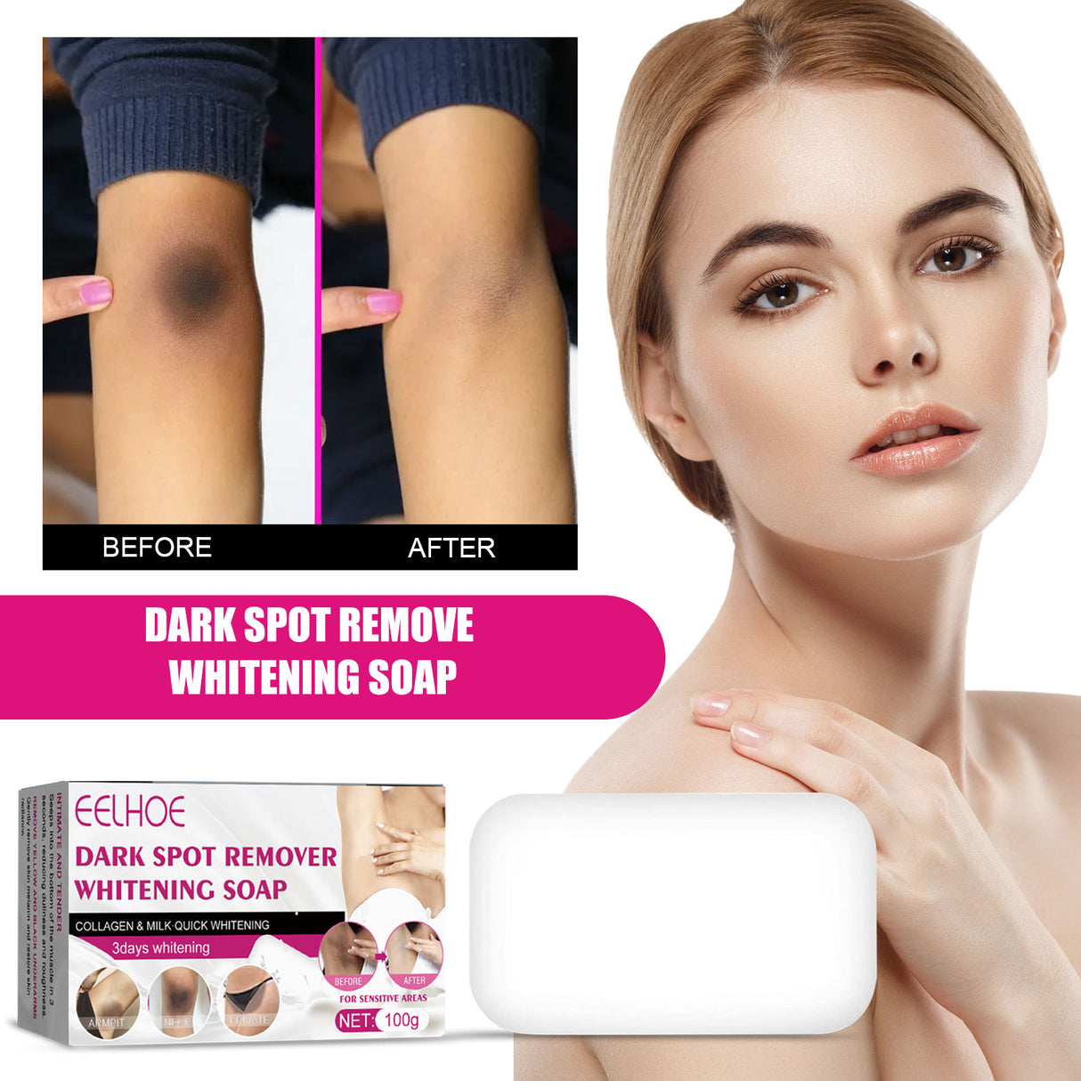 Underarm Beauty Soap, Joint Elbow Clean Desalting Skin Melanin White Body Moisturizing Brightening Skin - V.I.P Digital Presence