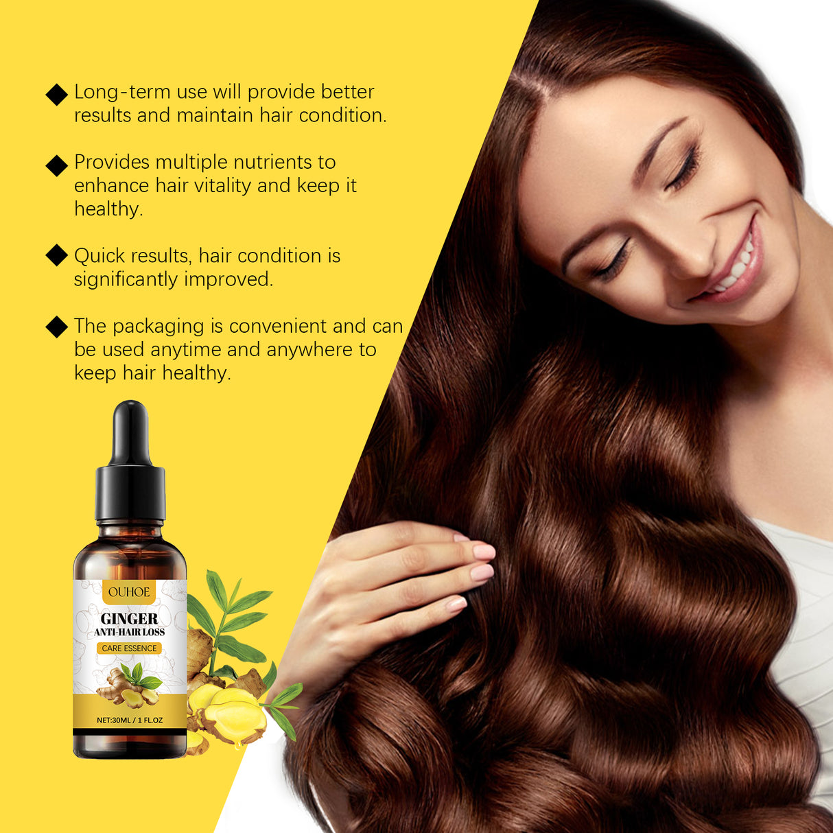 Ginger Hair Essential Oil Ginger Plant Extract Gently Nourishes And Moisturizes Hair And Scalp - V.I.P Digital Presence