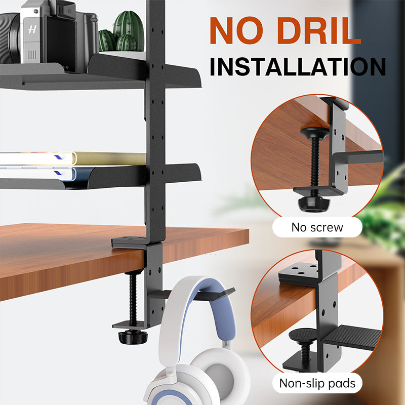 3 - Tier Multifunctional Desk Side Storage Rack - Organize Your Workspace Effortlessly - V.I.P Digital Presence