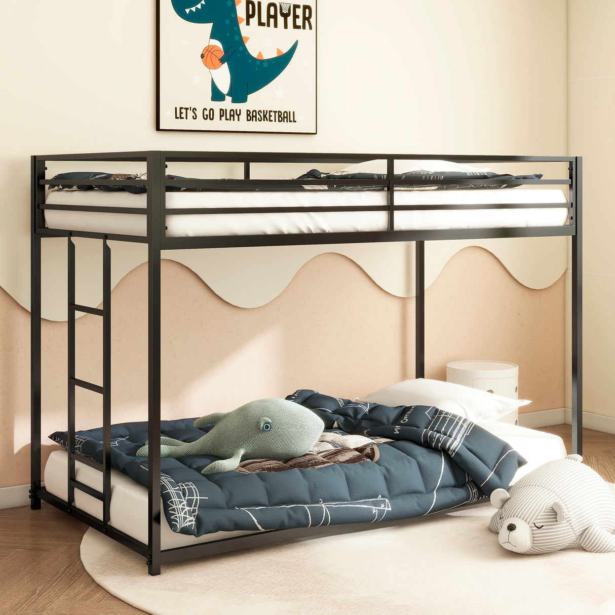 Adam Twin over Twin Metal Bunk, Black - V.I.P Digital Presence