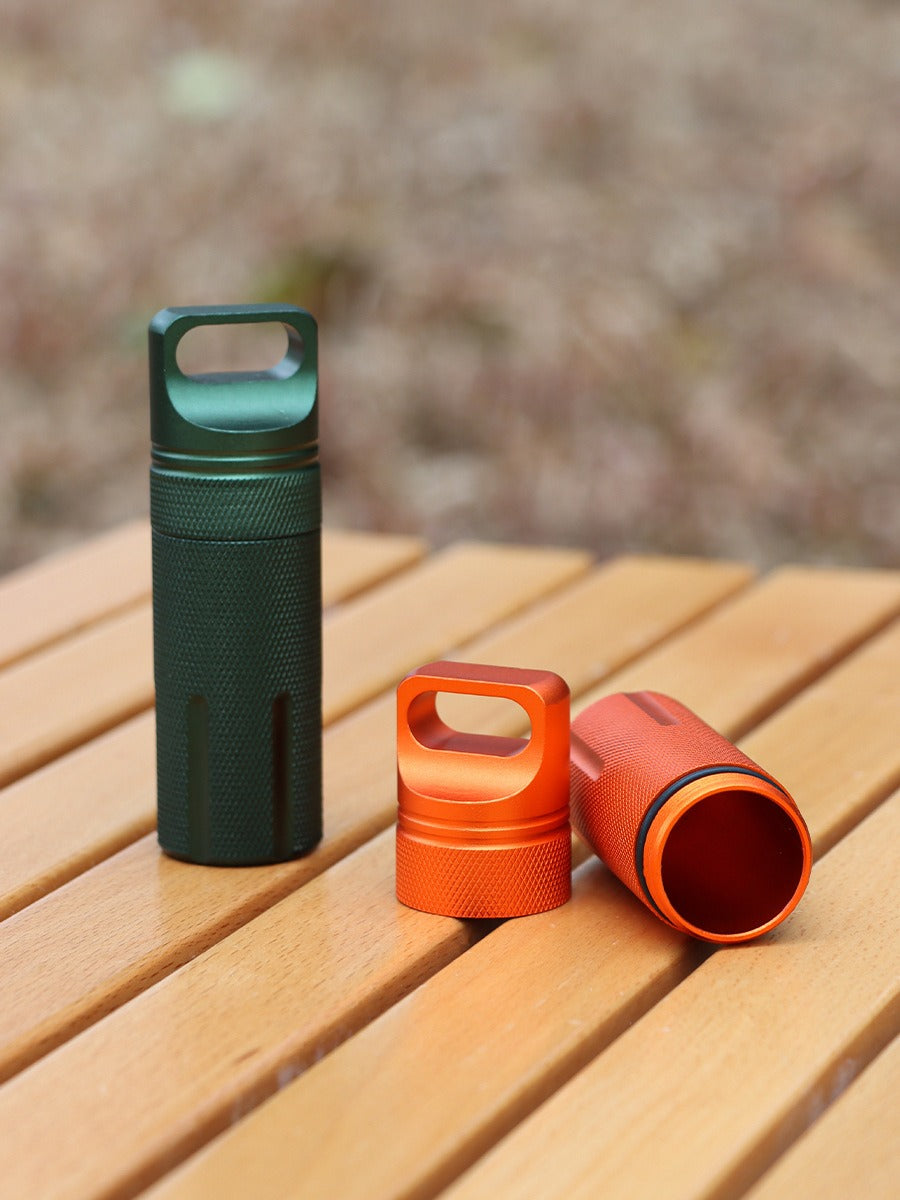 Aluminum alloy fully sealed EDC waterproof tank outdoor survival equipment waterproof compartment flat head waterproof storage b - V.I.P Digital Presence