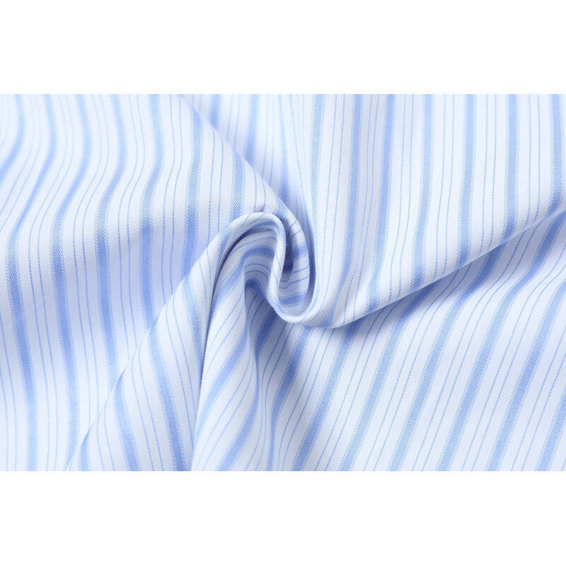 Vertical striped button decoration short sleeved shirt for men - V.I.P Digital Presence