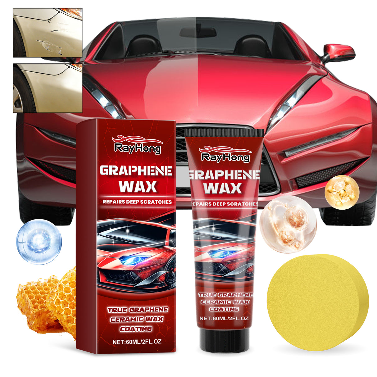 Graphene Wax, Polishing Coating To Remove Stains And Scratches Automotive Paint Maintenance Repair Wax - V.I.P Digital Presence