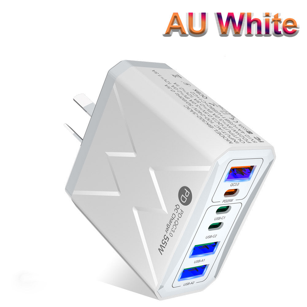 Fast charging mobile phone charger standard PD55W QC3.0+PD25W 3PD+3USB travel charging head - V.I.P Digital Presence