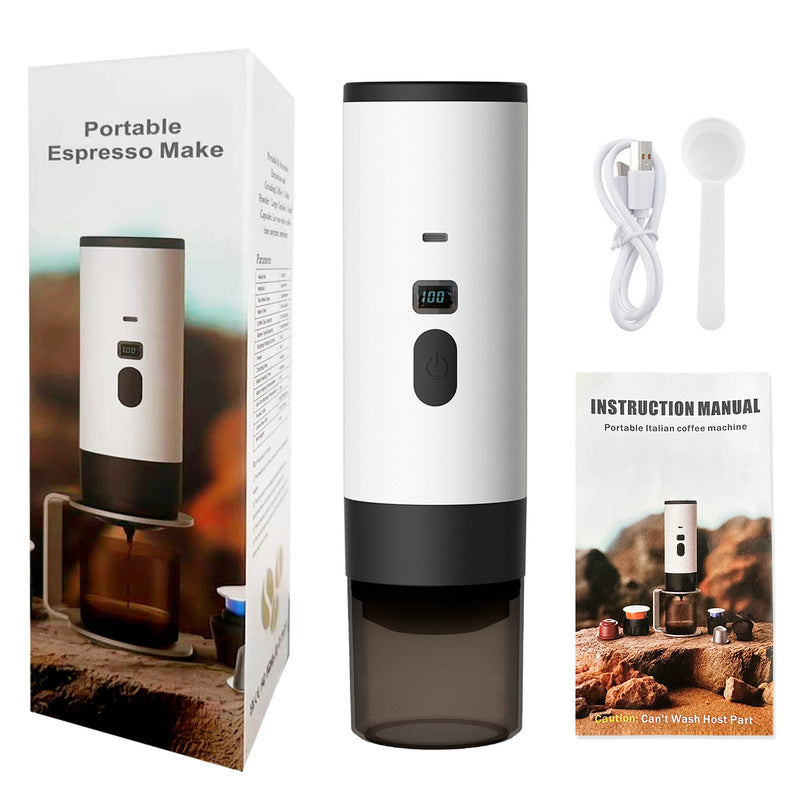 Portable Wireless 3-in-1 Espresso Maker, 7800mAh, Car/Home/Camping, Ground/Capsule Coffee. - V.I.P Digital Presence