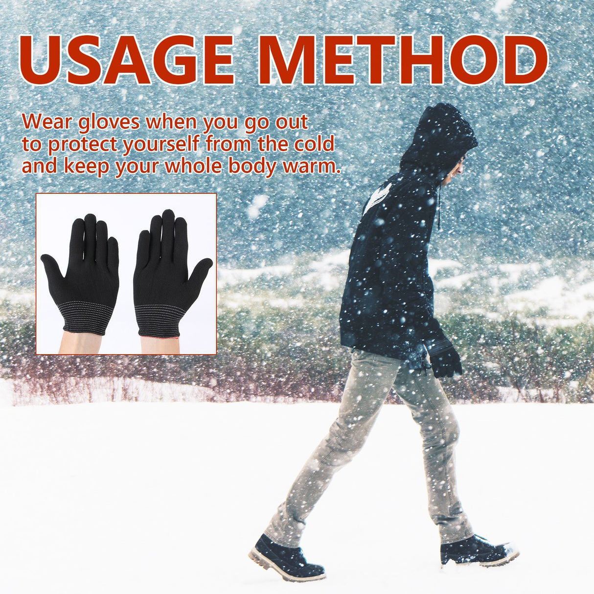 Nylon Gloves, Winter Outdoor Sports Skiing Cold Hand Care Massage Heat Warm Gloves - V.I.P Digital Presence