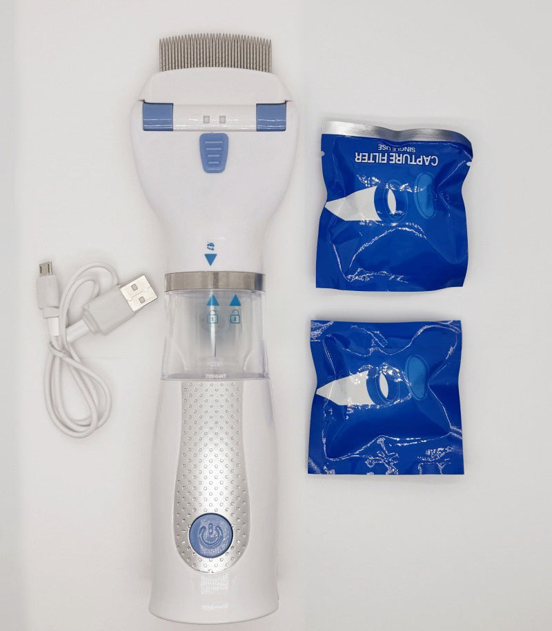 USB Rechargeable Pet Lice Remover for Dogs and Cats - Flea Comb for Hair Cleaning, Portable Lice Catcher - V.I.P Digital Presence