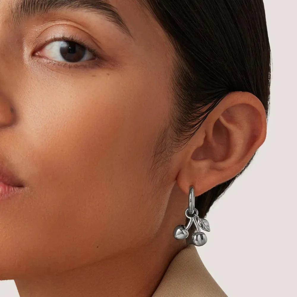 Stainless Steel Cherry Drop Earrings - V.I.P Digital Presence