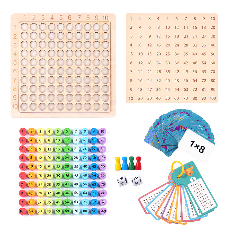 Children's early education puzzle multiplication mnemonic 1-100 hundred number board toy - V.I.P Digital Presence