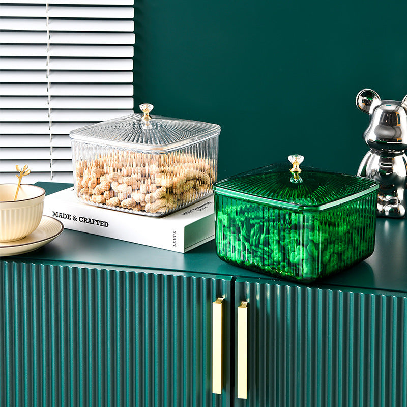 Home light luxury dustproof desktop multifunctional dried fruit storage box with cover - V.I.P Digital Presence