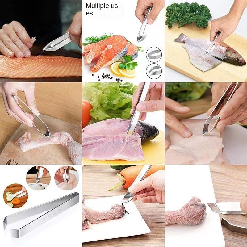 Stainless steel tweezers hair removal clip kitchen multifunctional hair removal tool for chicken and duck hair removal clip - V.I.P Digital Presence
