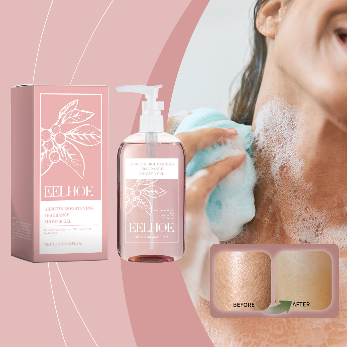 Arbutin Shower Gel Fragrance Fresh And Gentle Clean Skin Exfoliating Nourishing Skin Care Shower Gel