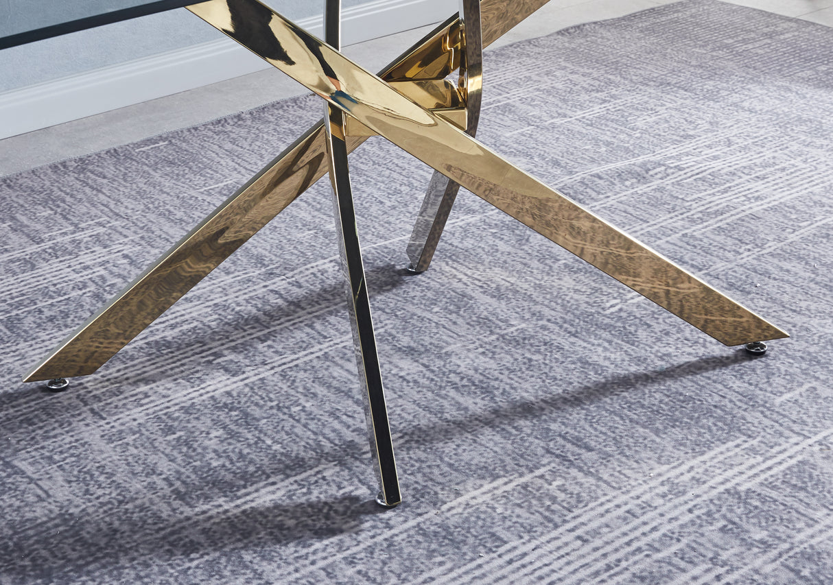 Rectangular Tempered Glass Dining Table, Modern Dining Room Interior Design, For 6 People - V.I.P Digital Presence