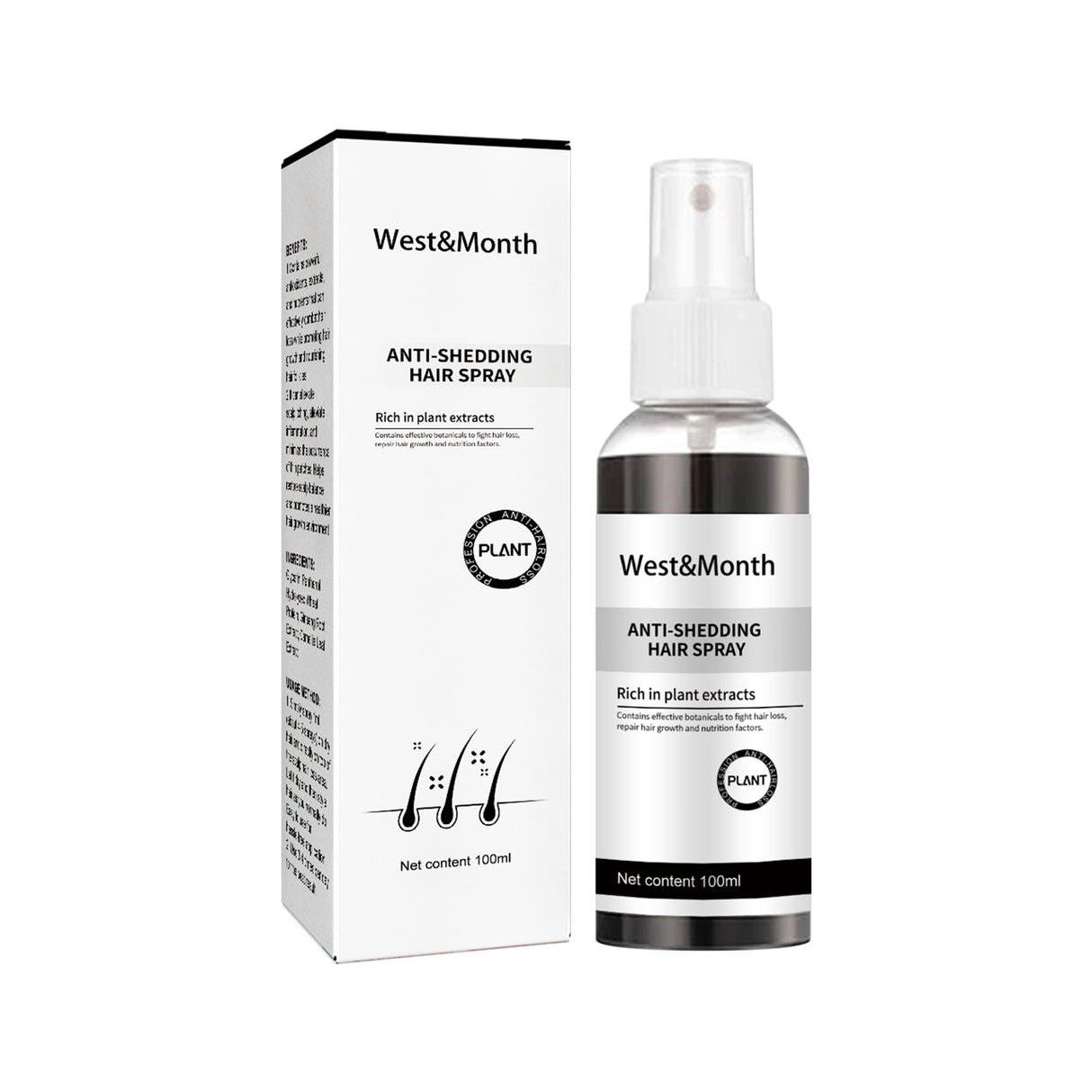 West & Month Anti-Shedding Hair Spray, Improve The Hairline Hair Hair Nutrition Moisture Hair Roots - V.I.P Digital Presence