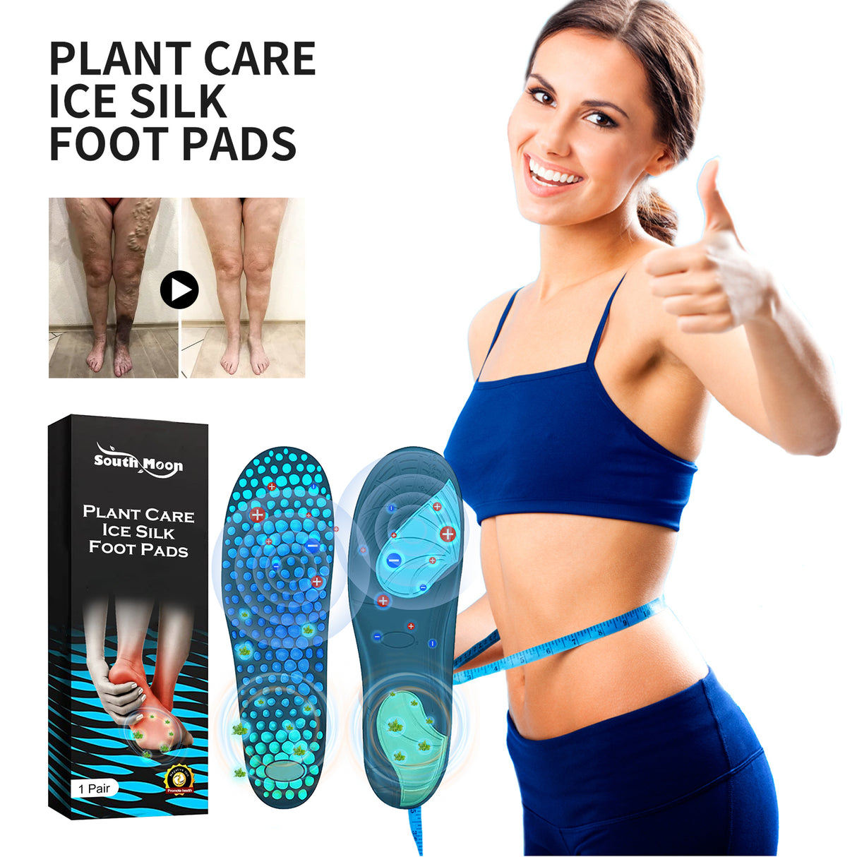 Pilant Care Ice Silk Foot Pads, Ease Joint Soreness And Swelling Earthworm Leg Vein Massage Care Pad - V.I.P Digital Presence