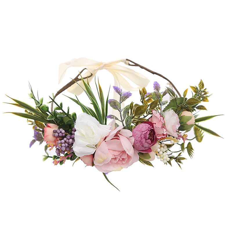 Bridal hair crown bridesmaid wreath accessory headflower - V.I.P Digital Presence