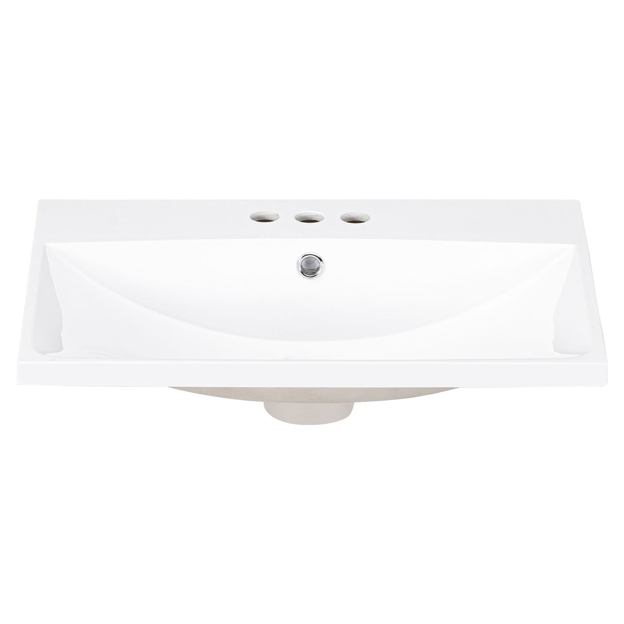 24" Bathroom Vanity Top Only White Basin 3-Faucet Holes 4" Faucet Available Ceramic - V.I.P Digital Presence