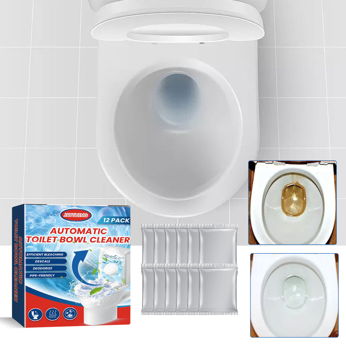 Toilet Cleaning Effervescent Tablet Household Descaling Deodorizing Odors Stains Toilet Stain Remover - V.I.P Digital Presence