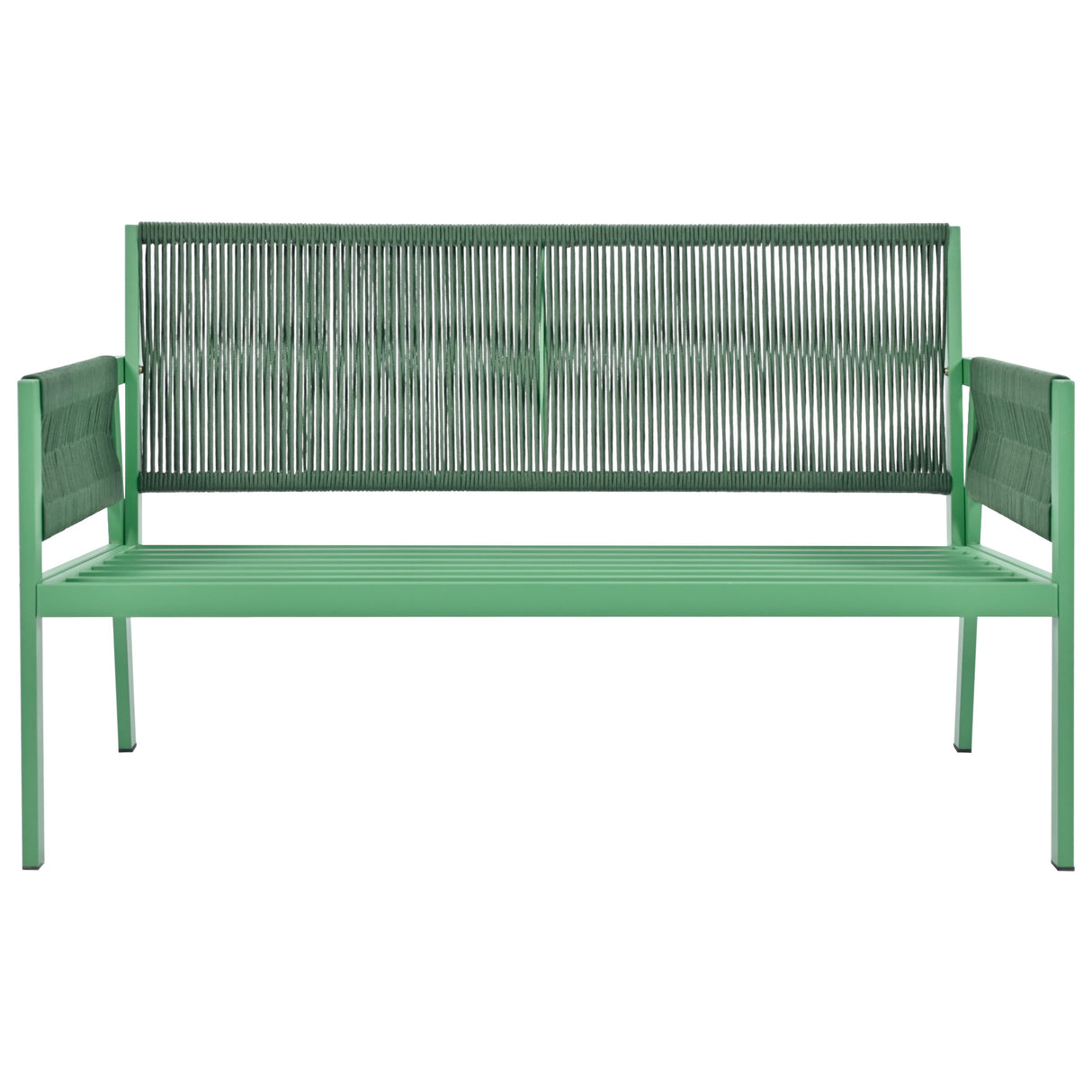 Outdoor Furniture with Tempered Glass Table, Set Deep Seating with Thick Cushion (Fluorescent Yellow & Green)