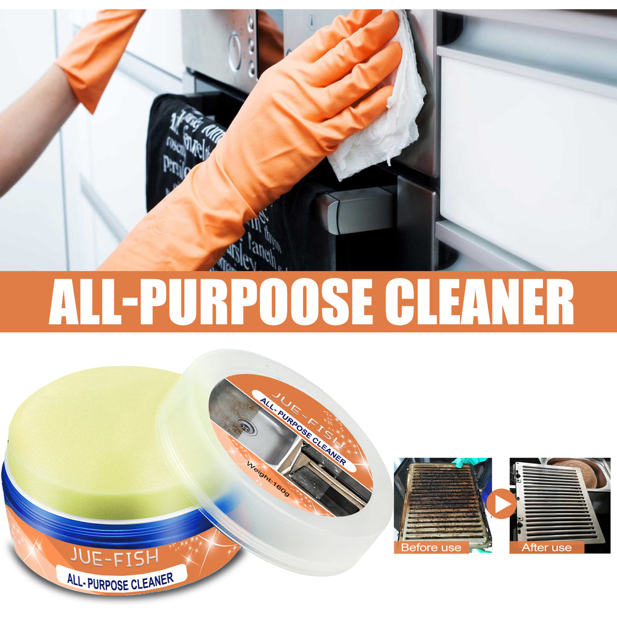 Multi-Purpose Kitchen Cleaner, Kitchen Stove Range Hood Stainless Steel Cooker Grease Cleaner - V.I.P Digital Presence