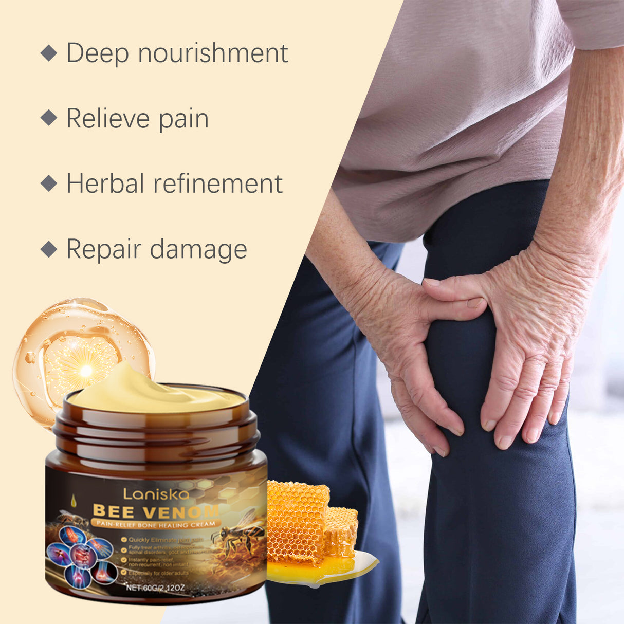 Bee Venom Joint Care Cream Gently Soothes Joints, Bones And Muscles With Daily Massage Treatment - V.I.P Digital Presence