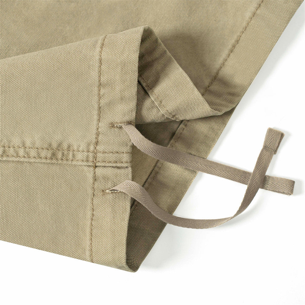 Workwear Straight Leg Long Pants Men's Vibe American Style Pleated Design Irregular Pocket Drawstring Loose Casual Trousers - V.I.P Digital Presence