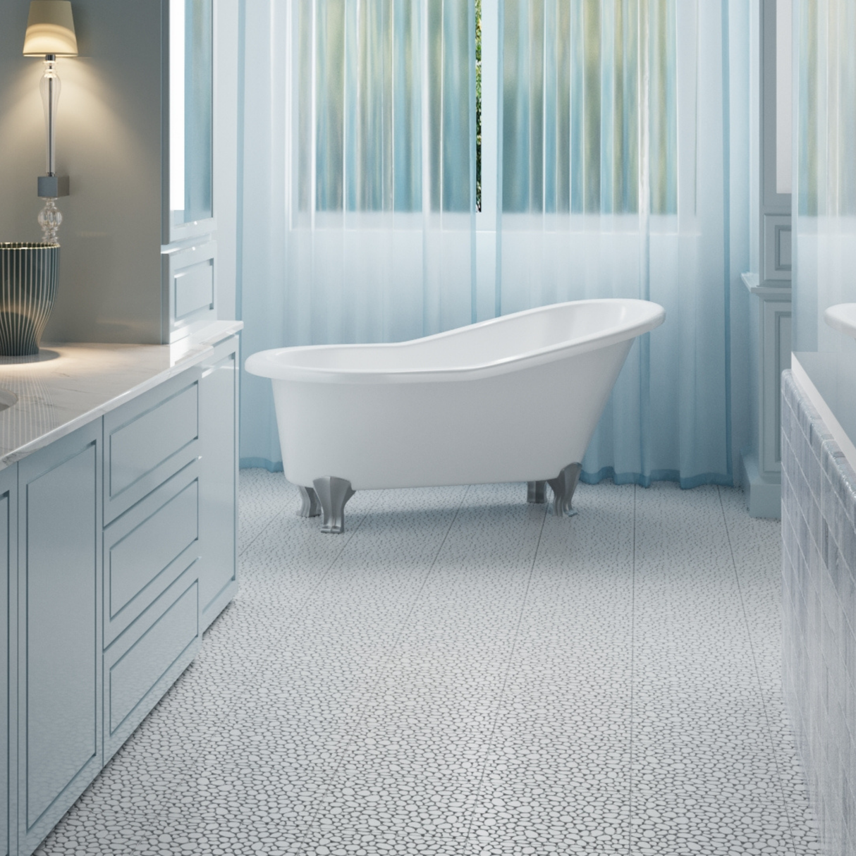 12 x 12 inch gray interlocking deck tiles, plastic waterproof pebble pattern, pack of 12 pieces - V.I.P Digital Presence