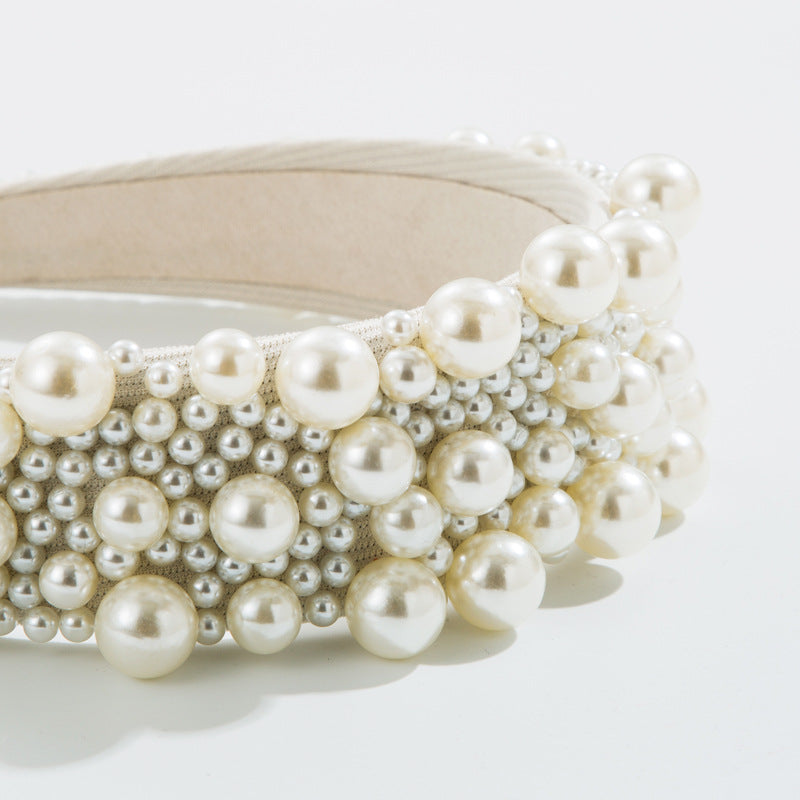 New Heavy Industry Pearl Hair Ornament Women's Wide brim Korean version Net Red Washing Head Band Hair Ornament - V.I.P Digital Presence