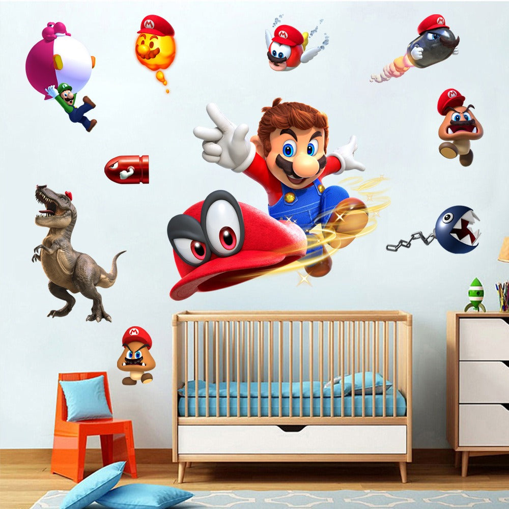 Mario stickers Super Mario stickers Children's room cartoon self-adhesive waterproof stickers wall stickers - V.I.P Digital Presence
