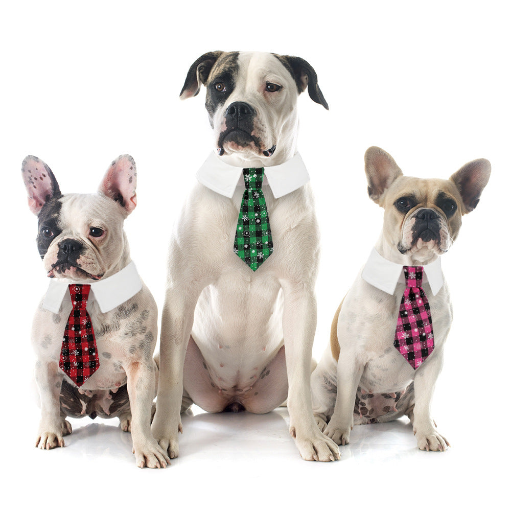 New British style handsome Christmas dog collar Christmas pet tie - V.I.P Digital Presence