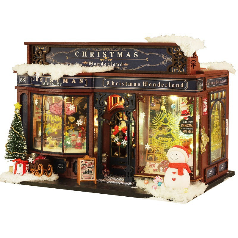 DIY Wooden Merry Christmas Wonderland Dollhouses Miniature Kits With LED Light Home Decoration For Adult Xmas Handmade Gifts - V.I.P Digital Presence