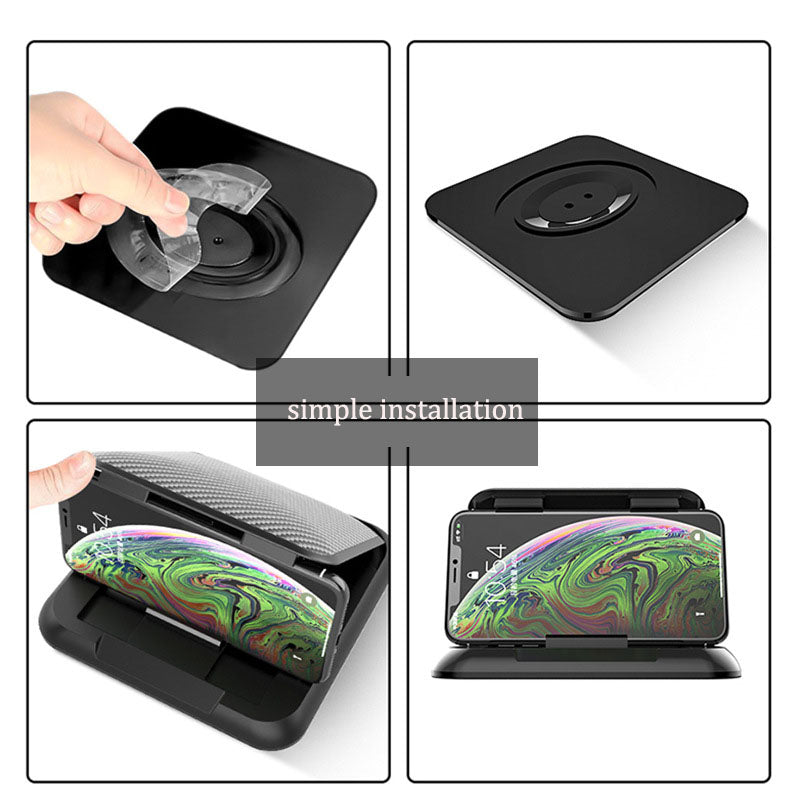 Mobile phone holder, sunshade instrument panel, AR navigation device holder, car carbon fiber patterned mobile phone holder, sil - V.I.P Digital Presence