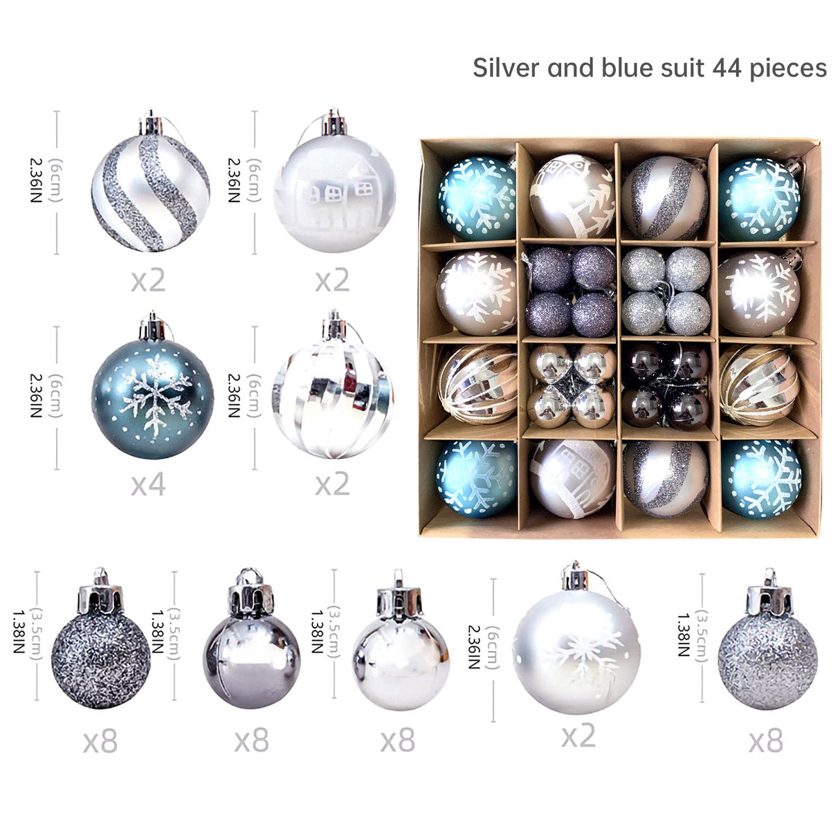 Christmas decoration 6cm electroplated ball plastic ball special-shaped painted Christmas ball gift Christmas tree pendant - V.I.P Digital Presence