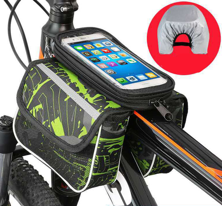 Bicycle Bag Mountain Bike Front Beam Bag Touch Screen Mobile Phone Bag Big Saddle Bag Frame Tube Bag Riding Equipment