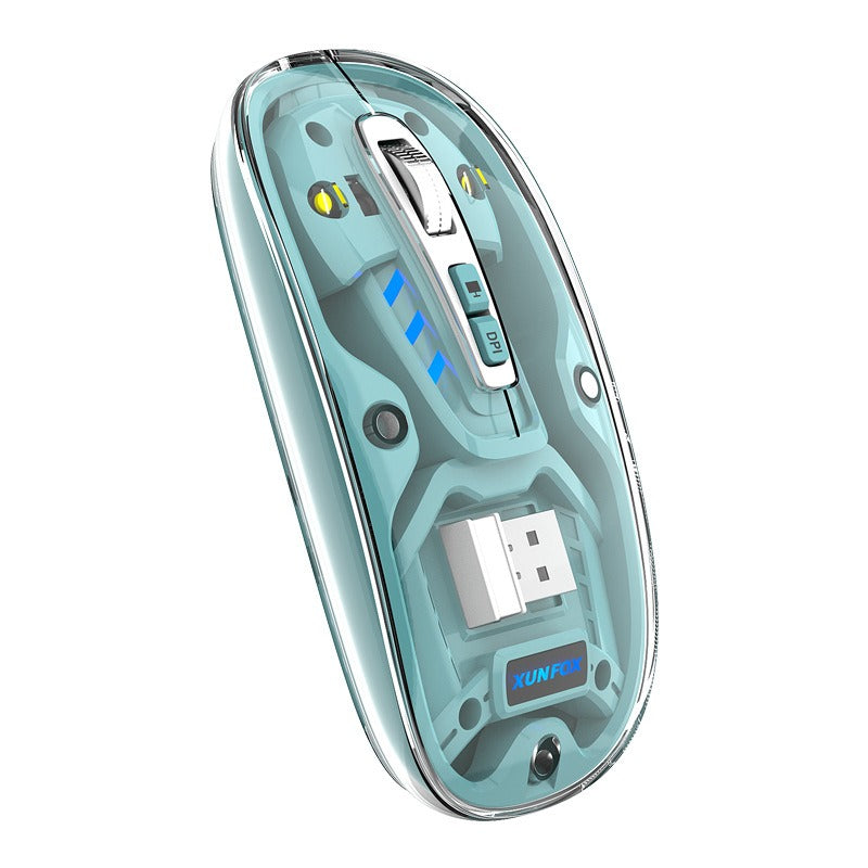 Bluetooth wireless transparent mouse mute dual-mode desktop computer laptop office business USB - V.I.P Digital Presence