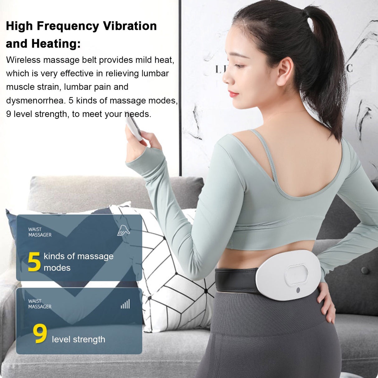 EMS Waist Massager Heating Pad for Back Pain Heat Belly Wrap Belt with 5 Modes Auto Shut Off for Lumbar Abdominal Leg Cramps - V.I.P Digital Presence