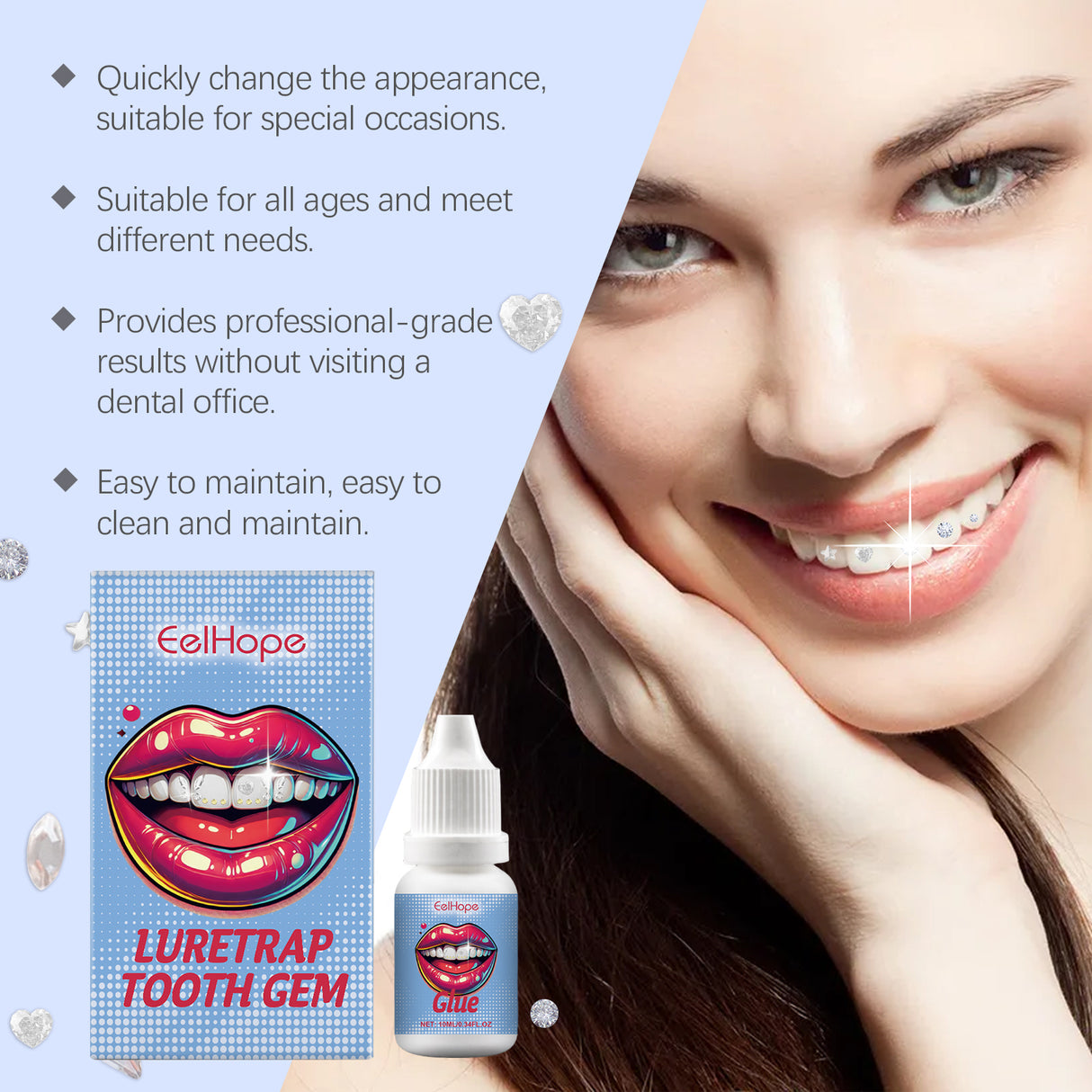 Dental Beauty Set Diy Fashion Dental Decoration Drill Personality Sparkle Light Up Smile Style - V.I.P Digital Presence