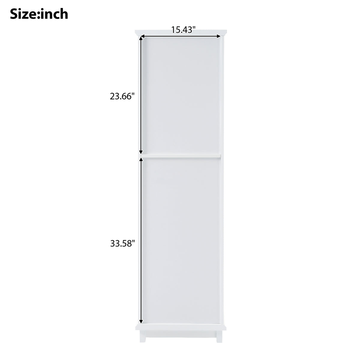 High bathroom storage cabinet with glass door, freestanding, two drawers and adjustable shelves, MDF board, painted white - V.I.P Digital Presence
